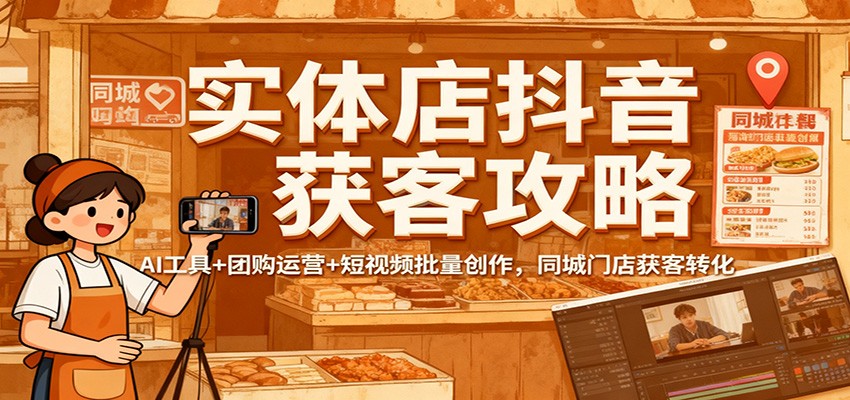 实体店抖音获客攻略:AI工具+团购运营+短视频批量创作,同城门店获客转化-智库云网创