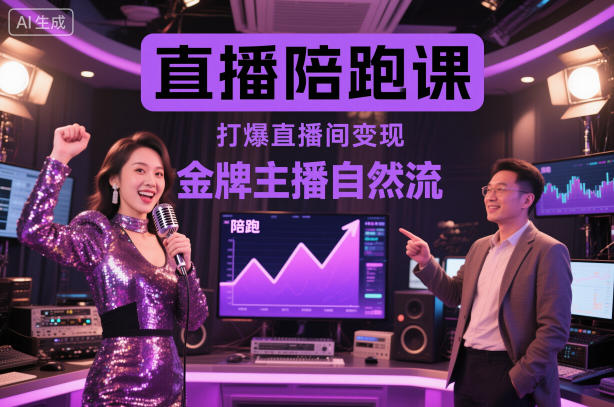 直播陪跑课,金牌主播自然流打爆直播间,复制高变现玩法-智库云网创