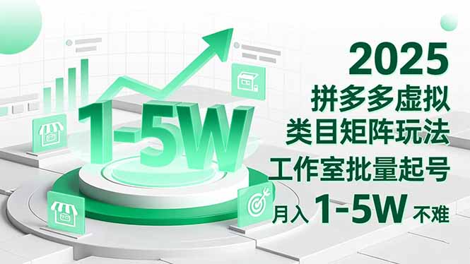 2025 拼多多虚拟类目矩阵玩法,工作室批量起号,月入 1-5W 不难-智库云网创