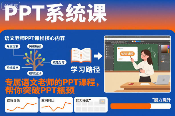 PPT系统课,专属语文老师的PPT课程,帮你突破PPT瓶颈-智库云网创