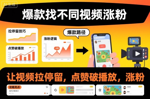 爆款找不同视频涨粉,让视频拉停留,实现点赞,破播放,涨粉-智库云网创