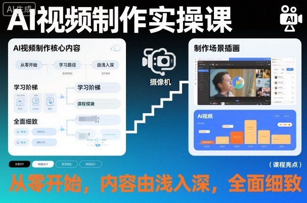 AI视频制作实操课,从零开始,内容由浅入深,全面细致-智库云网创