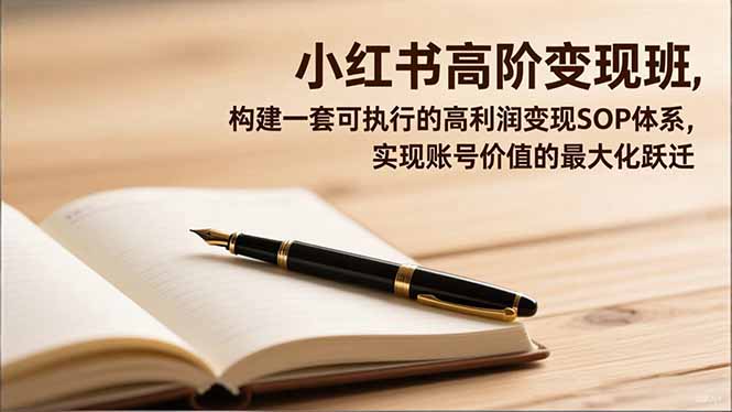 小红书高阶变现班,构建一套可执行的高利润变现SOP体系,实现账号价值的最大化跃迁-智库云网创