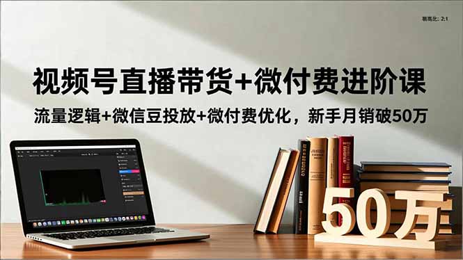 视频号直播带货+微付费进阶课:流量逻辑+微信豆投放+微付费优化,新手月销破50万-智库云网创