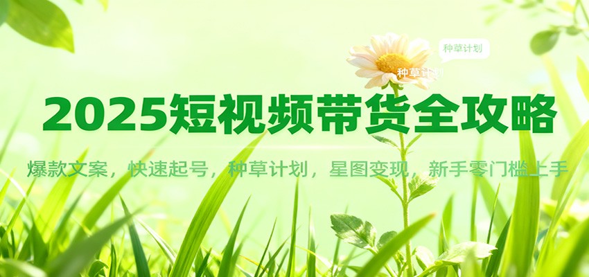 2025短视频带货全攻略:爆款文案,快速起号,种草计划,星图变现,新手零门槛上手-智库云网创