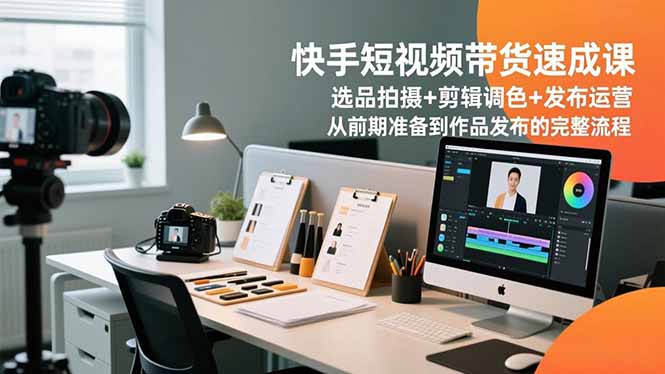 快手短视频带货速成课,选品拍摄+剪辑调色+发布运营,从前期准备到作品发布的完整流程-智库云网创
