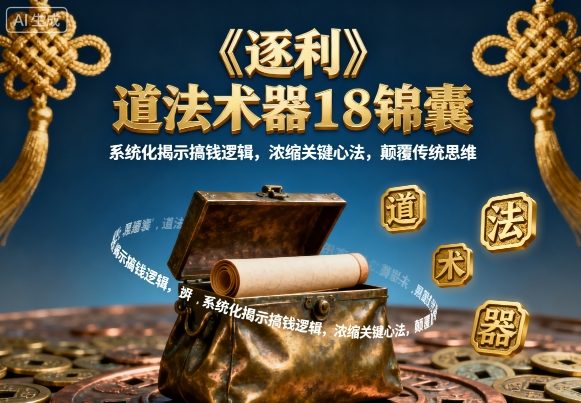 《逐利》道法术器18锦囊,系统化揭示搞钱逻辑,浓缩关键心法,颠覆传统思维(更新)-智库云网创