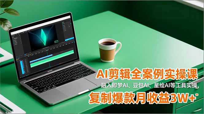 AI剪辑全案例实操课,融入即梦AI、豆包AI、星绘AI等工具实操,复制爆款月收益3W+-智库云网创