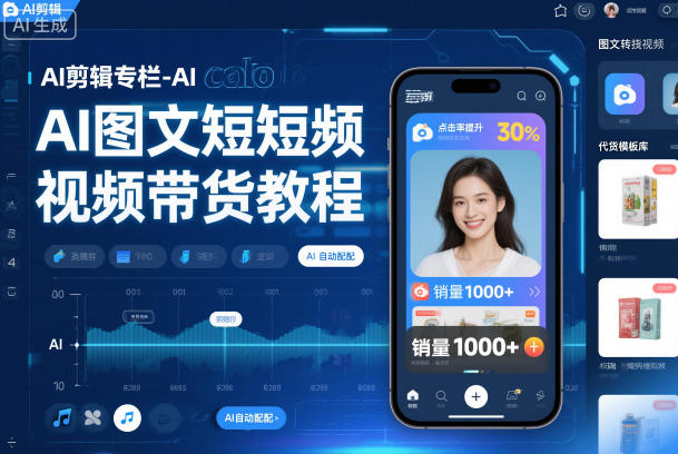 AI剪辑专栏-AI图文短视频带货教程-智库云网创