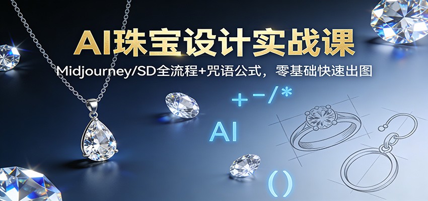 AI珠宝设计实战课:Midjourney/SD全流程+咒语公式,零基础快速出图-智库云网创