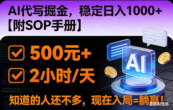 2026风口项目,AI代写掘金,稳定日入1000+,掌握核心技能【附SOP手册】-智库云网创