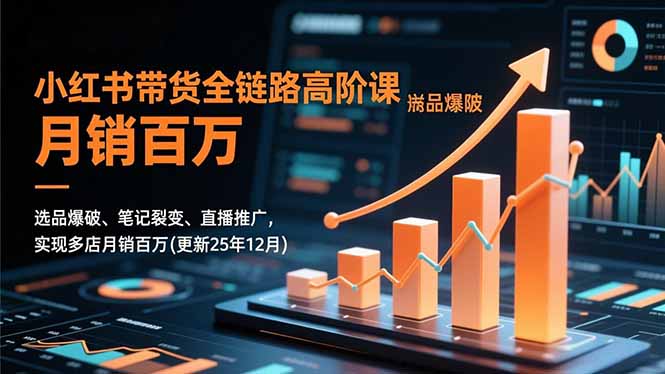 小红书带货全链路高阶课,选品爆破、笔记裂变、直播推广,实现多店月销百万(更新25年12月-智库云网创