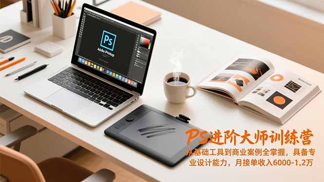 PS进阶大师训练营,从基础工具到商业案例全掌握,具备专业设计能力,月接单收入6000-1.2万-智库云网创