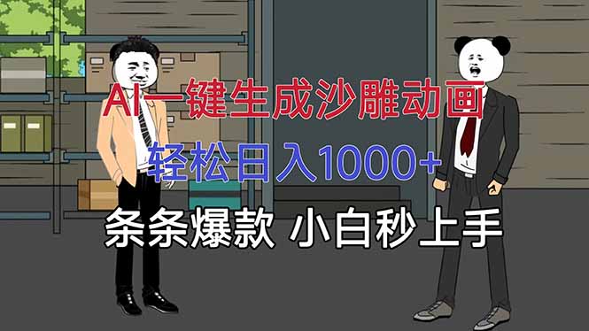 AI一键生成沙雕动画，轻松日入1000+，条条爆款，小白秒上手-智库云网创