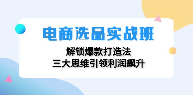 电商选品实战班：解锁爆款打造法，三大思维引领利润飙升-智库云网创