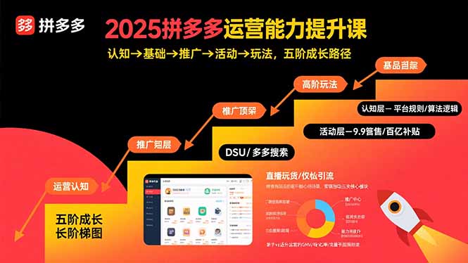2025拼多多运营能力提升课：认知→基础→推广→活动→玩法，五阶成长路径-智库云网创