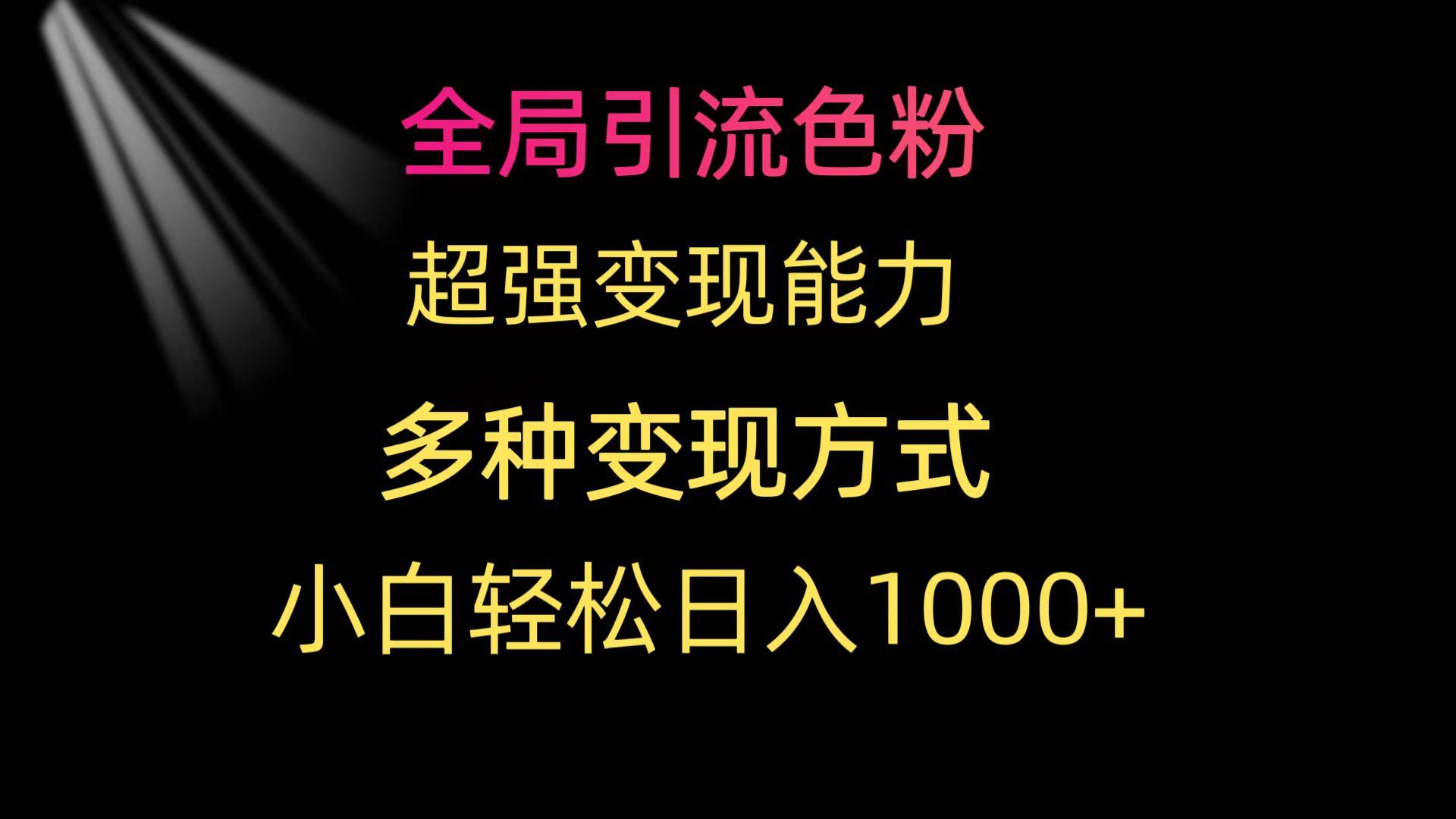 (9680期)全局引流色粉 超强变现能力 多种变现方式 小白轻松日入1000+-智库云网创