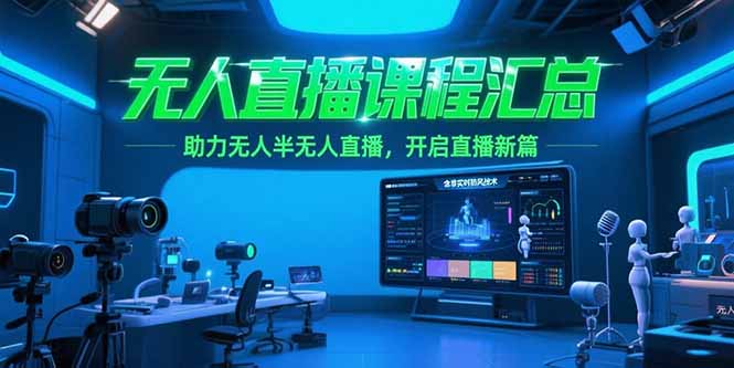 无人直播课程汇总，含非实时防风技术，助力无人半无人直播，开启直播新篇-智库云网创