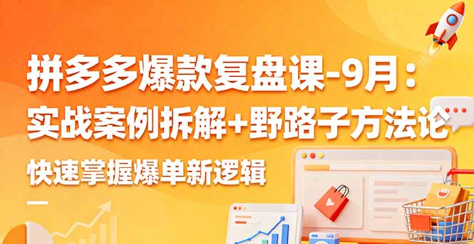 拼多多爆款复盘课-9月：实战案例拆解+野路子方法论，快速掌握爆单新逻辑-智库云网创