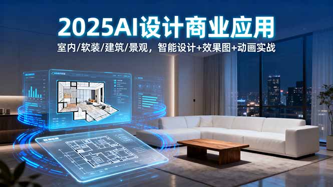 2025AI设计商业应用：室内/软装/建筑/景观，智能设计+效果图+动画实战-智库云网创