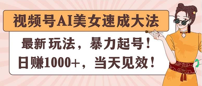 视频号AI美女速成大法，暴力起号，日赚1000+，当天见效-智库云网创