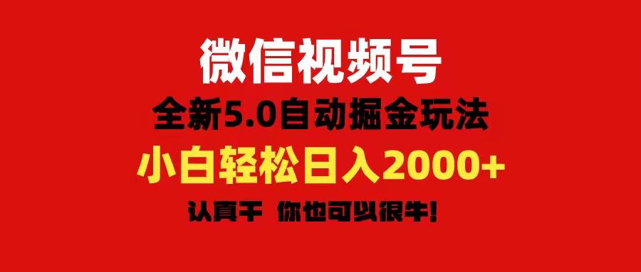 微信视频号变现，5.0全新自动掘金玩法，日入利润2000+有手就行-智库云网创