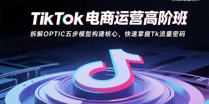 TikTok电商运营高阶班：拆解OPTIC五步模型构建核心，快速掌握Tk流量密码-智库云网创