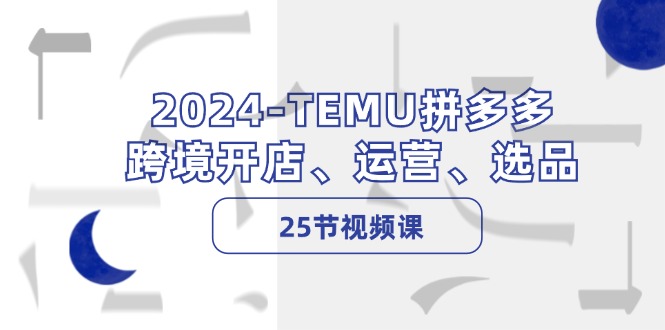 2024-TEMU拼多多·跨境开店、运营、选品(25节视频课-智库云网创
