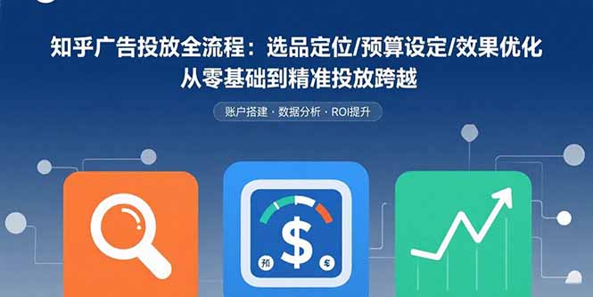 知乎广告投放全流程：选品定位/预算设定/效果优化 从零基础到精准投放跨越-智库云网创