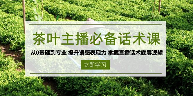 茶叶 主播必备话术课 从0基础到专业 提升语感表现力 掌握直播话术底层逻辑-智库云网创