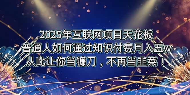 2025年互联网项目天花板，普通人如何通过卖项目实现逆风翻盘，月入5W＋！-智库云网创