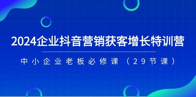 2024企业抖音-营销获客增长特训营，中小企业老板必修课(29节课-智库云网创