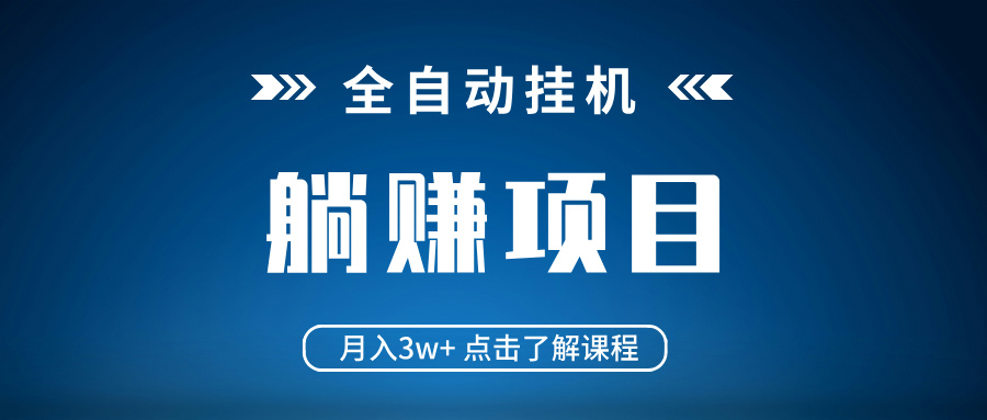 全自动挂机项目 月入3w+ 真正躺平项目 不吃电脑配置 当天见收益-智库云网创