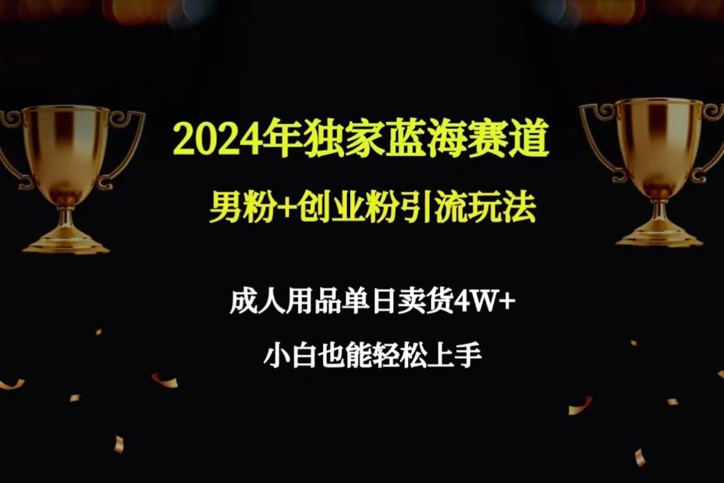 2024年独家蓝海赛道男粉+创业粉引流玩法，成人用品单日卖货4W+保姆教程-智库云网创