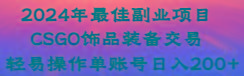 2024年最佳副业项目 CSGO饰品装备交易 轻易操作单账号日入200+-智库云网创