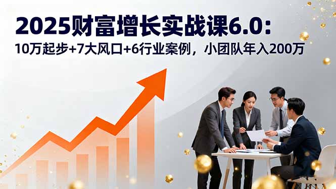 2025财富增长实战课6.0：10万起步+7大风口+6行业案例，小团队年入200万-智库云网创