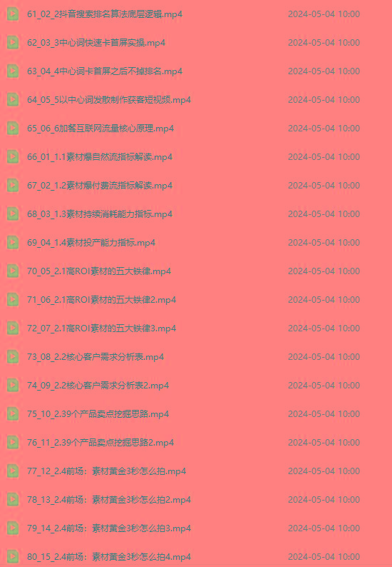 图片[4]-2024单品正价起号，直播素材投流选品：选品课+投流课+素材课+卡首屏/100节-智库云网创