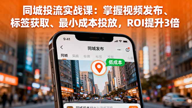 同城投流实战课：掌握视频发布、标签获取、最小成本投放，ROI提升3倍-智库云网创