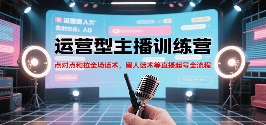 运营型主播训练营，点对点和拉全场话术，留人话术等直播起号全流程(更新7月)-智库云网创