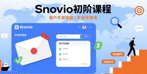 Snovio初阶课程，客户开发技能，外贸开发信-智库云网创