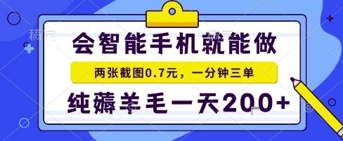 手机项目，二十秒一单，纯薅羊毛一天2张+做就有【揭秘】-智库云网创
