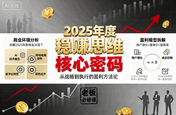 2025年度稳賺思维老板创业营，拆解2025年新商业环境下，企业实现持续盈利的核心密码-智库云网创