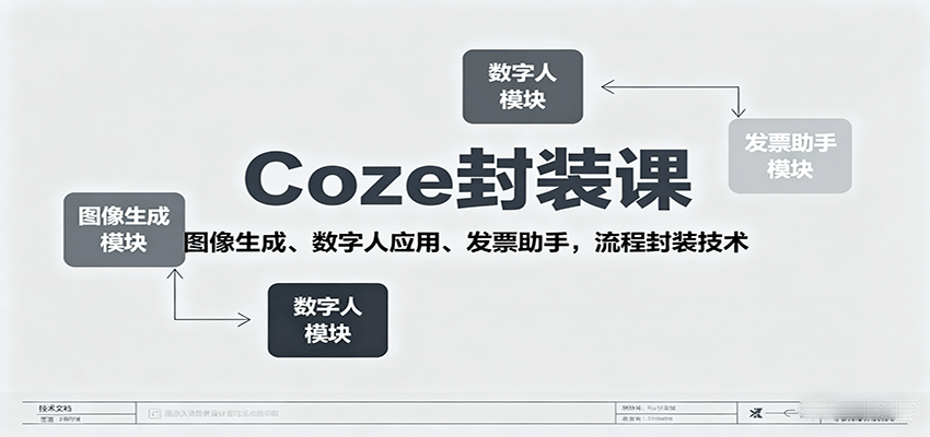 Coze封装课，图像生成、数字人应用、发票助手，流程封装技术-智库云网创