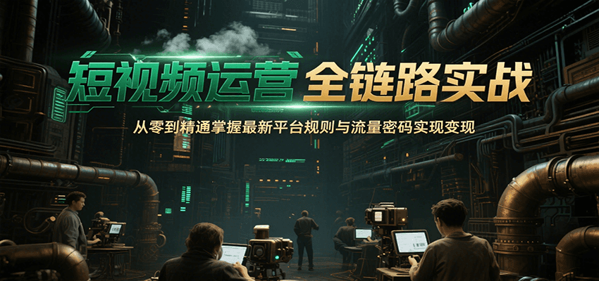 短视频运营全链路实战，从零到精通掌握最新平台规则与流量密码实现变现-智库云网创
