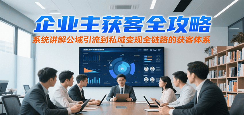 企业主获客全攻略，系统讲解公域引流到私域变现全链路的获客体系-智库云网创