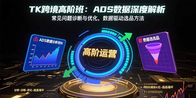 TK跨境高阶班：ADS数据深度解析，常见问题诊断与优化，数据驱动选品方法-智库云网创