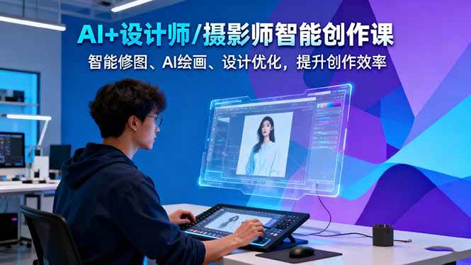 AI+设计师/摄影师智能创作课：智能修图、AI绘画、设计优化，提升创作效率-智库云网创