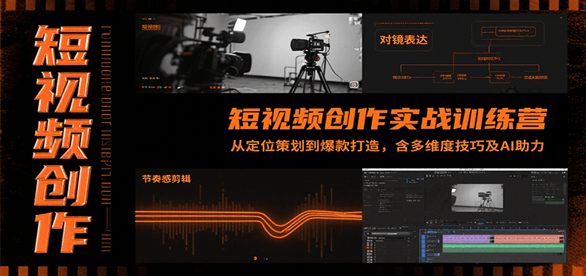 短视频创作实战训练营：从定位策划到爆款打造，含多维度技巧及AI助力-智库云网创