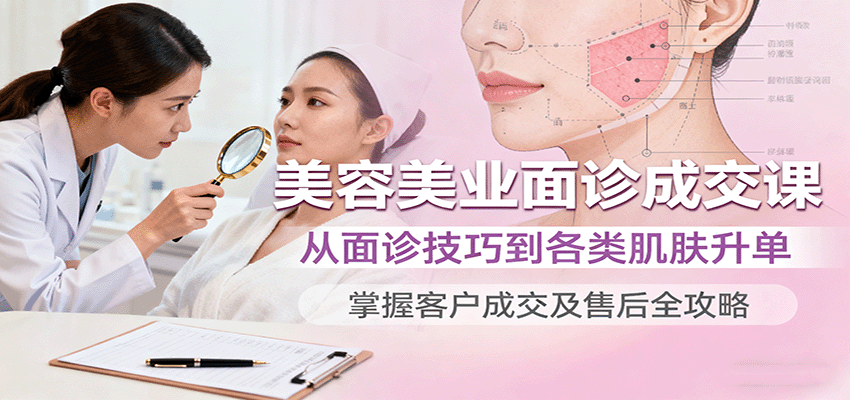 美容美业面诊成交课，从面诊技巧到各类肌肤升单，掌握客户成交及售后全攻略-智库云网创