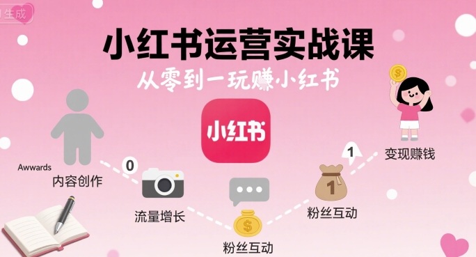 小红书运营实战课，从零到一玩賺小红书-智库云网创